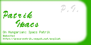 patrik ipacs business card